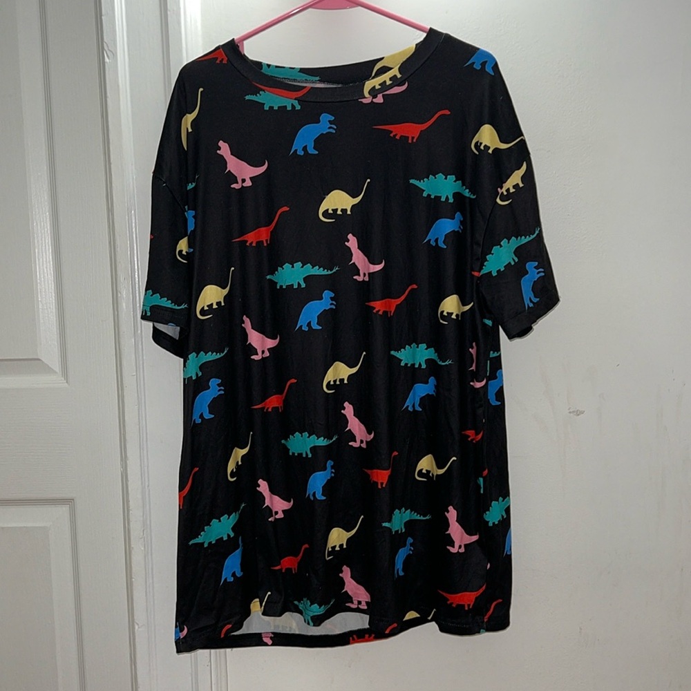 Plus Size Curve Dinosaur Printed Tee 0xl Nwot - image 1